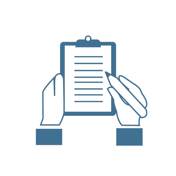 Clipboard and intake form icon