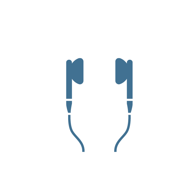 Earbuds used for neurofeedback audio cues