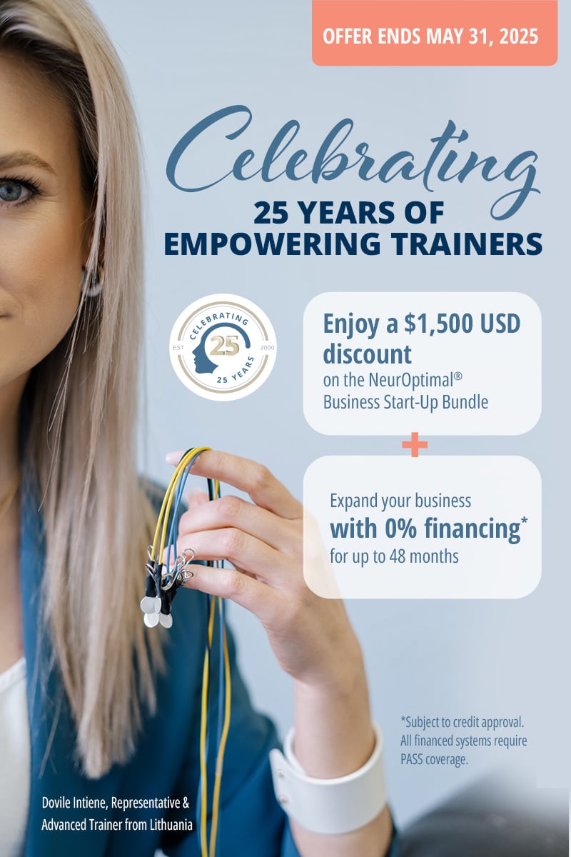 NeurOptimal® banner promoting 48-month financing offer business bundle $1500 off