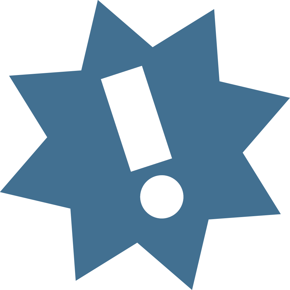 exclamation mark inside a star